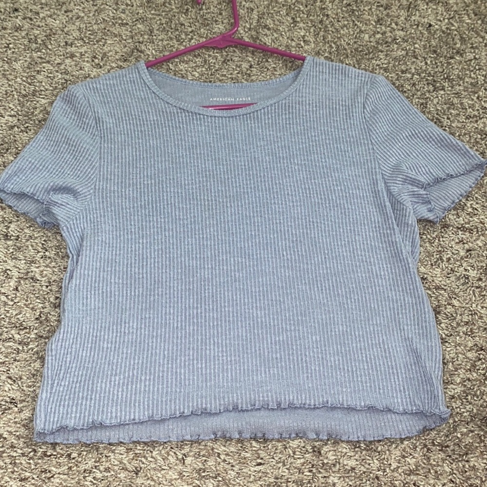 Baby blue American eagle top